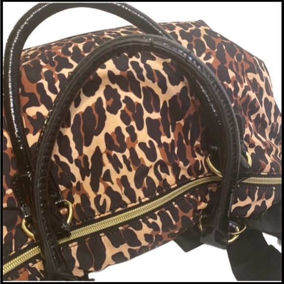 BETSEY JOHNSON LEOPARD PRINT BLACK PATENT LEATHER BAG - Picture 9 of 15